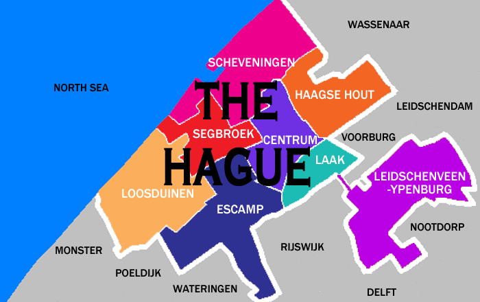 map of The Hague city districts