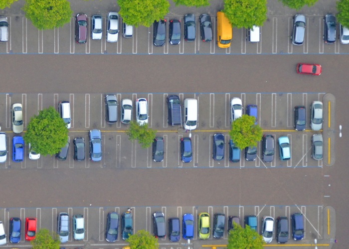 cars parked in lot in Utrecht Netherlands