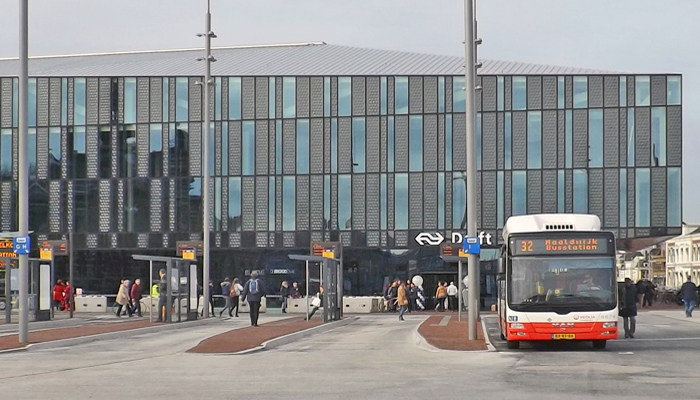 bus station in Delft Netherlands