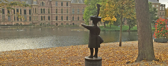 Jantje little boy statue in The Hague Netherlands