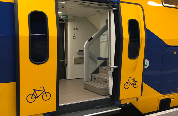 Dutch train bicycle door