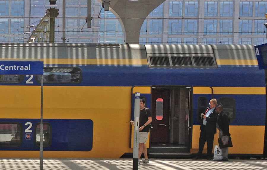 train service in Netherlands - NS train at Rotterdam Central Station