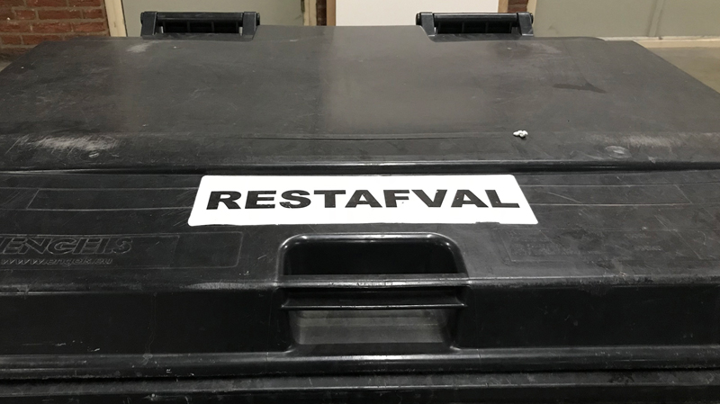 trash bin in the Netherlands labeled 'Restafval'