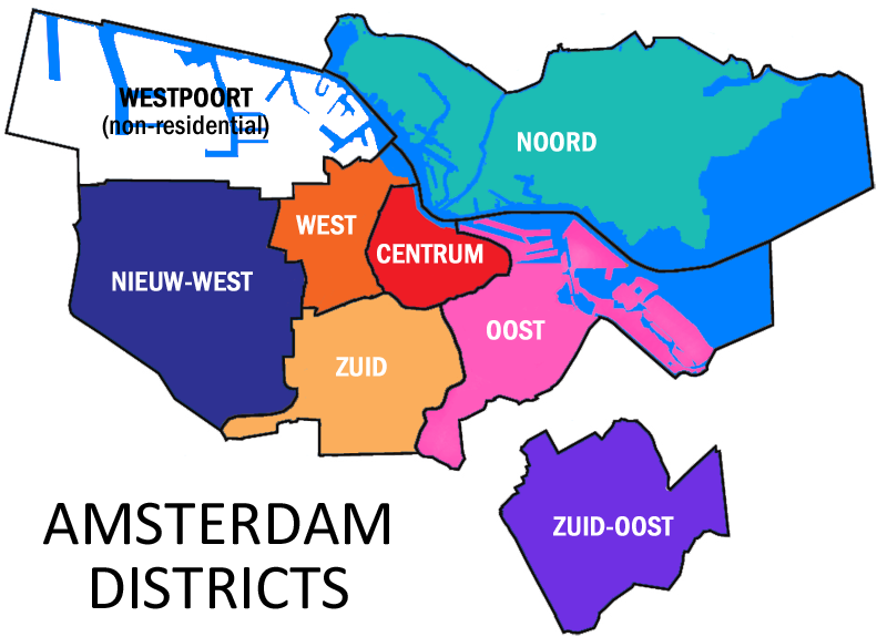 Amsterdam residential city district map