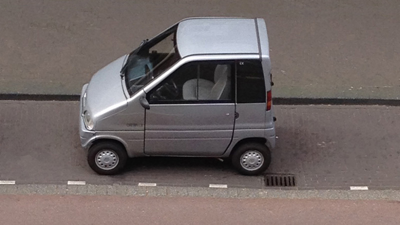 Dutch Canta mini car parked on street in The Hague Netherlands