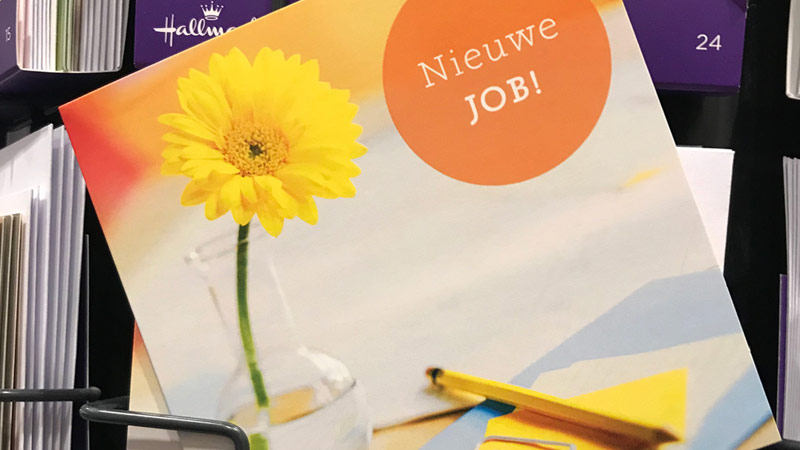 Dutch greeting card congratulating new job